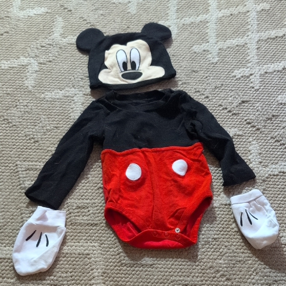 Disney Mickey Mouse Infant Bodysuit Set - Black and Red